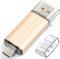 BorlterClamp 32GB Type C USB 3.0 Dual Port Flash Drive USB C OTG Memory Stick for Android Smartphones Samsung Galaxy S9/S8/Note9, LG, Tablets & Computer (Gold)