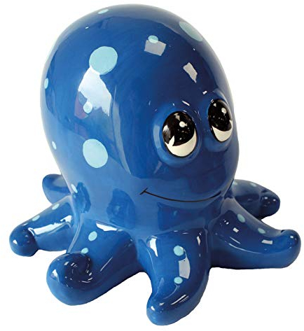 Crockery Critters Money Box from Deluxebase – Octopus Piggy Bank. Cute Animal Shaped Coin Holder, Cash Jar and Money Box for Kids and Adults. Fun Money Saving Box, Novelty Gift & Home Decor.