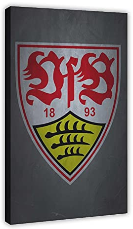 JINGXIU Fußball Team VfB Stuttgart Stil 5 Leinwand Poster Schlafzimmer Dekor Sport Landschaft Büro Zimmer Dekor Geschenk 30 x 45 cm Rahmen: 1