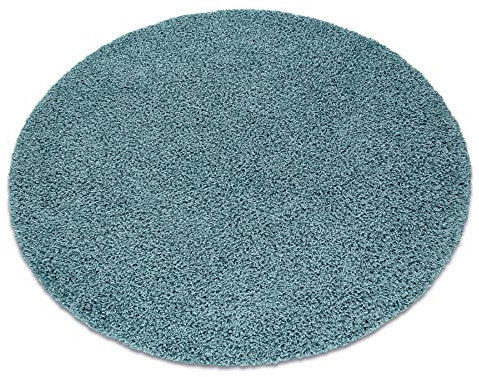 rugsx Teppich SOFFI Shaggy 5cm; für Kinderzimmer, Wohnzimmer, Schlafzimmer, langfloorteppiche, wohnzimmerteppich, blau, Kreis 100 cm