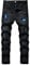 QIMYUM Mens Ripped Jeans, Distressed Destroyed Slim Fit Straight Leg Denim Pants, Black040, 40