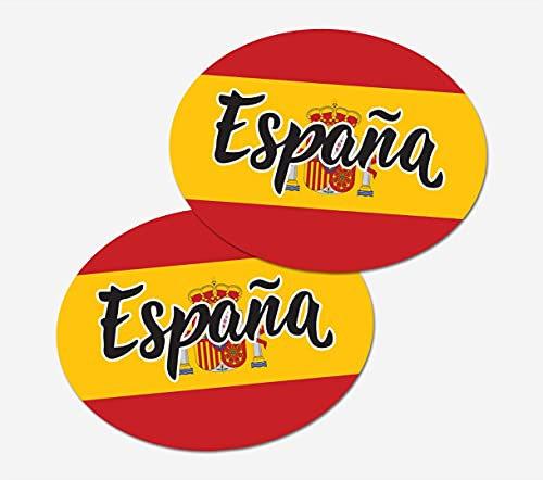 2 x Autocollant sticker voiture drapeau espagnol espagnol oval vinyle autocollant voiture van camion