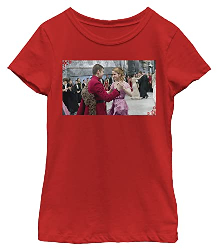 WARNER BROS T-shirt à manches courtes pour fille Little, Big Harry Potter and The Goblet of Fire Hermione Ball, Rouge, XL