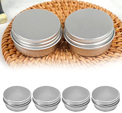 Tarros de Aluminio Vacío, Recipiente de Cosmética Redondo, Envases para Cosmetica con Tapas de Tornillo, 15g, 4 Piezas