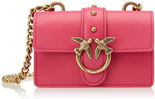 Pinko Damen Love One Micro C Vitello Seta Tasche, N17q_Ch-Antique Gold Rübe