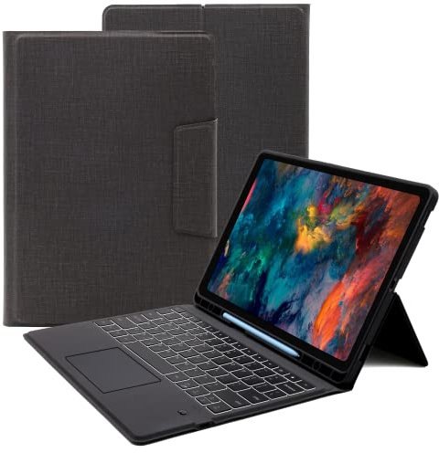 Galaxy Tab S7 FE/S8+ Plus/S7+ Plus 12.4 Case with Keyboard : Smart Touchpad, 7 Color Backlit Keyboard Case with Kickstand & S-Pen Holder for 12.4 inch Samsung Galaxy Tab S8 Plus/S7 FE/S7 Plus