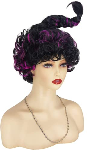 Mary Sanderson Perücke Lange Braid Heißer Rosa Highlight Hocus Pocus Mary Kostüm Zubehör Hexe Perücke für Halloween-Party
