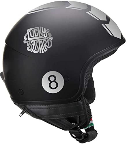 Kit Adesivi Biliardo Palla 8 Lucky Bastard Casco Moto Auto Serbatoio Valigia cod. 1718 (090 Argento)