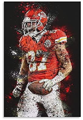 XINGSHANG Travis Kelce Sports Poster Poster Gemälde Leinwand Wandkunst Wohnzimmer Poster Gemälde 30 x 45 cm