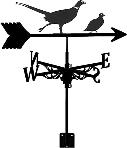 Tiere Form Silhouette Wetterfahne Hofdekoration, Windrichtungsanzeiger Edelstahl Wetterhahn Messwerkzeug mit Montagehalterung Ente, 50 * 35 cm (Ente 50 * 35 cm)