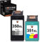 COCCINK 350XL 351XL (1 Schwarz, 1 Farbe) Wiederaufbereitete Druckerpatronen Ersatz für HP 350 351 XL für D4260 D4360 J5780 J6410 J7500 C4280 C4340 C4380 C4480 C4580 C5180 C5270 C5280 D5360 Drucker