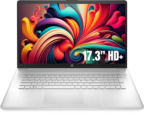 HP 17.3 HD Plus Laptop, for Business and Students, Intel Quad Core, 12GB RAM, 512GB NVMe SSD, Fullsize Keyboard, HDMI, Rapid Charge, Type-C, Windows 11 with Bundled Accessories
