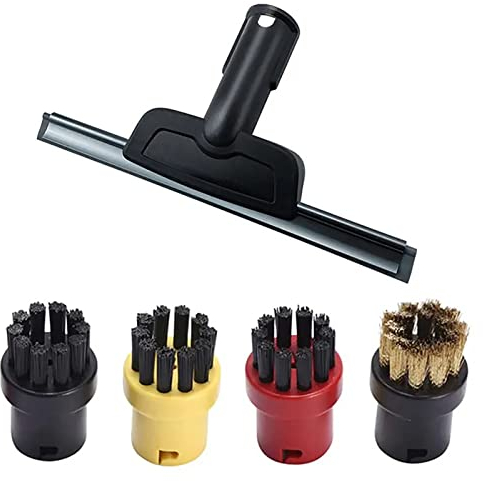 HUAYUWA Tête de brosse miroir pour fenêtre, brosse ronde, kit d'accessoires de rechange compatible avec les nettoyeurs vapeur Karcher SC1 SC2 SC3 SC4 SC5 SC7 CTK10 CTK20