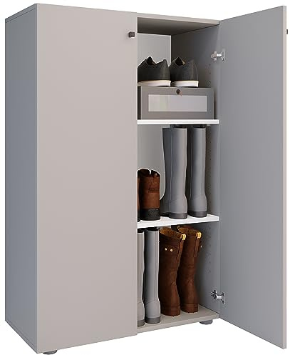 VCM XL Holz Großer Schuhschrank Schuhregal Groß Stiefel Dielenmöbel Lona 3 Fächer