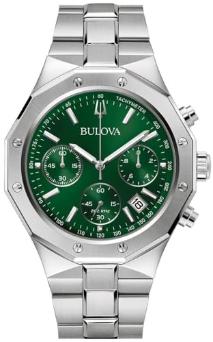 Bulova Herren Analog Quarz Uhr mit Edelstahl Armband 96B409