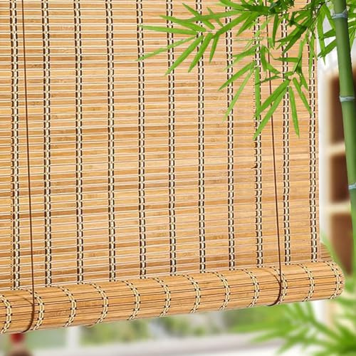 Sh000ad Tapparella Avvolgibile bambù,Tenda a Rullo Bamboo,Tende a Pacchetto per Finestre,Veneziane per Finestre,Decorativa per Interni/Esterni/Giardino/Balcone,Larghezza x Altezza (45cm x 180cm)