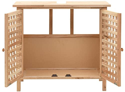Toshilian Meuble sous Lavabo, Meuble sous Vasque Meuble de Salle de Bain Armoire sous Lavabo Placard sous Vasque Armoire pour lavabo Bois de Noyer Massif 66x29x61 cm