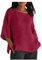KOG Damen Tshirts Mode Einfarbig Kleidung Sommer Kurzarm Tee Frauen Tee T-Shirt Fashion Mode Motiv Hemd V-Ausschnitt Basic Tops Wein 3XL