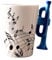 meiyan 240 Ml, Kreative Musik-Keramikbecher, Niedliche Kaffee-Tee-Milch-Tassen und Tassen mit, Neuheitsgeschenke, Trompete