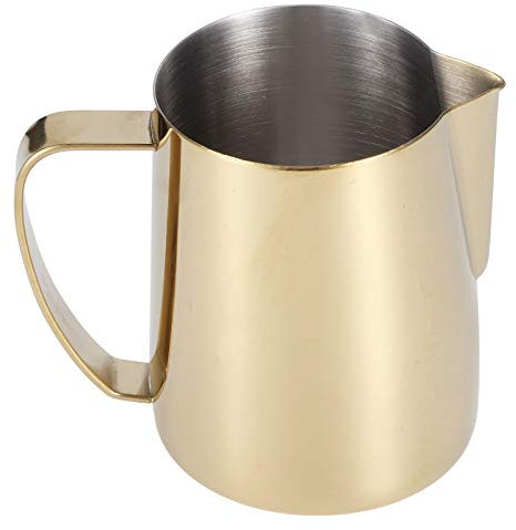 BORDSTRACT Coffee Jug, 304 Stainless Steel Milk Frothing Cup, Multifunction Latte Art Pitcher Accessory Gold Color Food Grade Durable Material Eagle Shaped Water Outlet Design(Big)