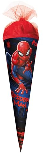ROTH Schultüte klein Marvel Spider-Man 22 cm - rund, Tüllverschluss - Zuckertüte Marvel Spider-Man Schulanfang