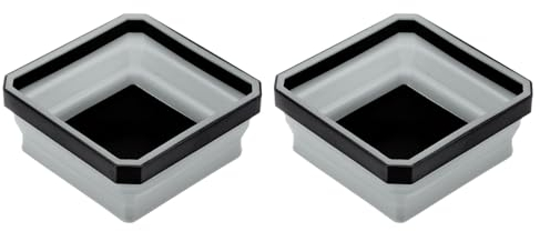 QUARKZMAN 2pz Vassoio Pieghevole Parti Magnetiche Vassoi Portautensili Pieghevoli Organizzatore Quadrato Piccole Parti Metalliche Fissaggio di Viti Bulloni Dadi Rondelle Perni, Grigio