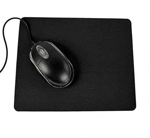 Tapis de souris rectangulaire antidérapant de couleur unie, tapis de souris lisse, tapis de souris ultra fin, tapis de souris d'ordinateur pour la maison, le bureau, les jeux vidéo Noir