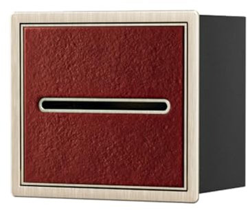 HJLKDYM Badezimmernische Aus Edelstahl, wasserdichte Nische Zum Aufstellen Mit Taschentuchbox Zur Aufbewahrung, Toilettenpapierhalter Aus Edelstahl Mit Ablage, Mehrfarbig(Gold+red)