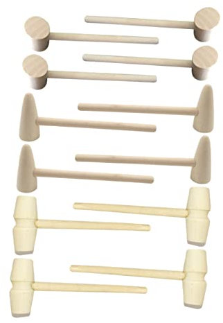 COLLBATH Children's Mini Wooden Mallets Preschool Craft Hammer Educational Tool Safe for Boys and Girls Play
