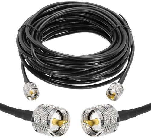 sourcing map 1PCS RG58 Coaxial Cable 35ft/10.7 M, UHF PL-259 Male to Male Coax Cable 50 Ohm Low Loss Cable for CB Radio, Ham Radio, Antenna Analyzer