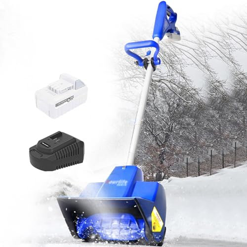 Spazzaneve a Batteria, Spazzaneve a Batteria 24V 4.0Ah, Spazzaneve con Portata di Sgombero 30 * 18 Cm, Spazzatrice con Distanza di Lancio 8 M con Maniglia Anteriore Regolabile, per Patio, Coperta