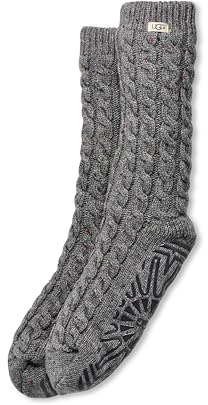 UGG Elowyn Damen-Socken mit Zopfmuster, Fleecefutter