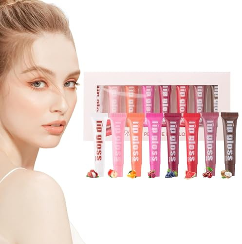 Fruchtig aromatisiertes -Set hydratisierend pflegend langanhaltend | Jelly-getöntes Lippenbutter-Öl feuchtigkeitsspendend für Mädchen Frauen Make-up trockene Lippen