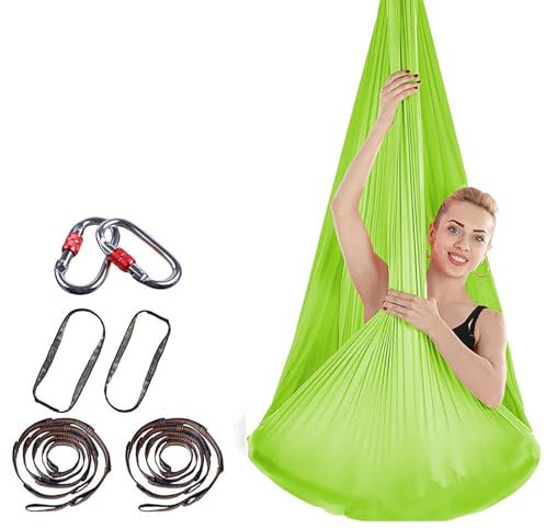 TUPOSTAR Columpio De Yoga, Columpio EláStico De Aire Antigravedad, Kit De Hamaca De Yoga, Hamaca Duradera, Telas AéReas para Yoga, Equipo De Danza AéRea para Pilates Y Yoga,05,2.8 * 5m