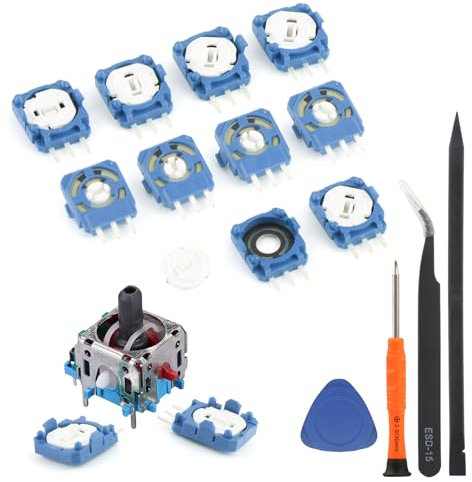 RongZy 10 Pack 2K3 Ohm Trimmer Potentiometer Sensor for PS5 ALPS Analog Joystick Gasket Repair Parts Compatible with Sony Playstation 5 PS5 Controllers with Tools(Blue)