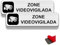 FloraVigo Panel de cámara, 2 etiquetas de alarma de casa, 19×5 cm, panel de alarma de seguridad, interior/exterior, panel de aluminio, placa de alarma con pegatinas (ZONE VIDEOVIGILADA)