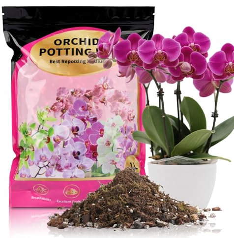 GOTVUGE Organic Orchid Potting Mix & Bark Blend - All Natural, Fast Draining Soil for Phalaenopsis, Dendrobium, Oncidium Plants (4L)