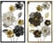 Generico Art Mural Decorazione da Parete Oro Set di 2 Pezzi Artistica da Parete Decorazione Murale in Metallo per Camera da Letto Soggiorno Bagno (Flower)