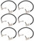 Ylwxzenith 6Pcs 30cm Electric Guitar Effect Cables, 1/4in Right Angled Guitar Pedal Cords, Low Noise Patch Cables for Guitars, Bass, Keyboards, Amplifiers (Flat Head Silver)