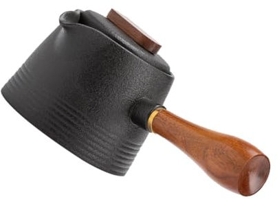 iplusmile Black Pottery Teapot Ceramic Tea Set Kung Fu Teaware Non-Skid Grip Heat-Resistant Smooth Surface Decor