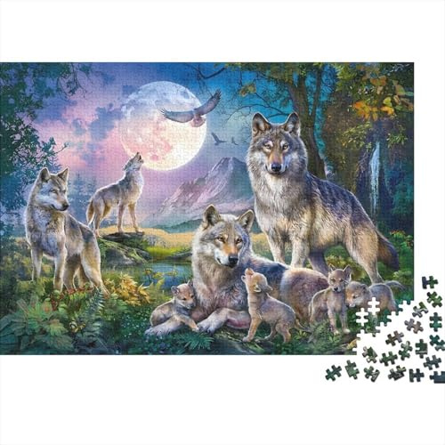 Wolf Puzzle 500 Teile Schwer Puzzle Spielzeug Pädagogisches Spiel Impossible Herausforderungsspielzeug Für Erwachsene Kinder 500pcs (52x38cm)