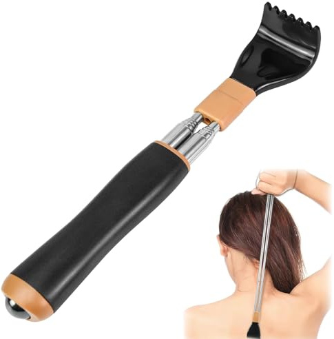 Rückenkratzer Teleskop, Massager für Rücken, Mit Verstärktem Teleskop und Massage-Perlen, Ausziehbar, Back Scratcher für Männer und Frauen