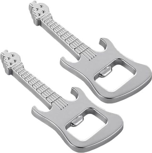 Bottle Opener - Homiladi 2PCS Guitar-Shaped Novelty Gift | Metal Multifunctional Tool for Music Lovers | Novelty Gift for Men, Bartenders & Waiters | Opens Beer, Soda & Water Bottles with Ease