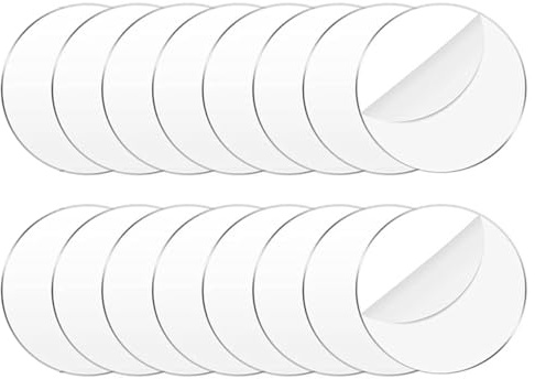 DUZEPA 16 stycken 2 mm tjocka genomskinliga akrylskivor, lämpliga för gör-det-själv fotoramar, målningar och scrapbooking-displayer, diameter 75 mm