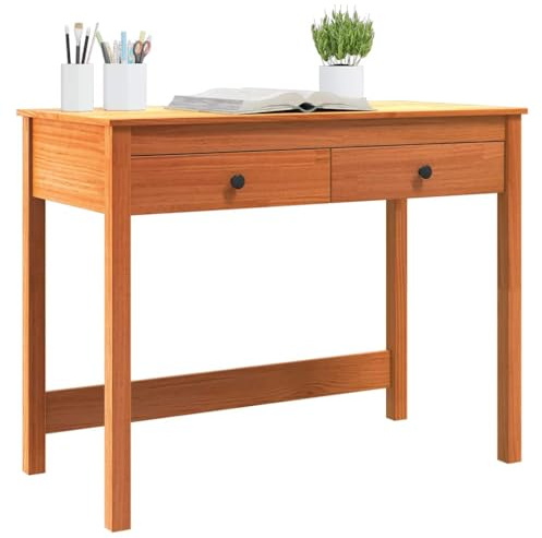 vidaXL Schreibtisch Max Braun Massives Kiefernholz 100 x 50 x 78 cm