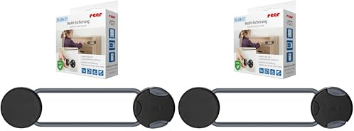 reer Multi-Sicherung 1 Stück, Kindersicherung für Schrank, Schublade und mehr, vom Schwäbischen Kindersicherheitsexperten, Schwarz (Packung mit 2)