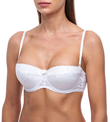 frugue Reggiseno Push Up a Fascia Senza Spalline Donna Bianco IT 4E