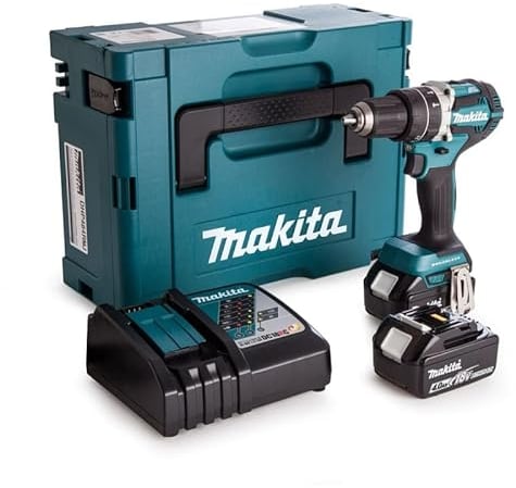Makita DHP484RMJ Schlagbohrmaschine BL 18 V Li-Ion (2 x 4.0 Ah) im Makpac Koffer