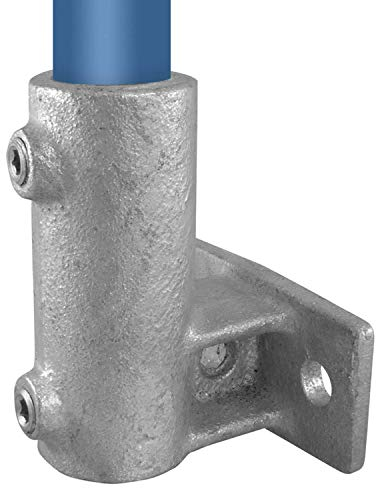 Klemp - Wand-Halterung/Decken-Halterung, horizontal, Temperguss galvanisiert, feuerverzinkt, inkl. Schrauben, Rohrverbinder Flansch Typ 13D - 42,4 mm / 1 ¼