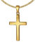 CLEVER SCHMUCK Goldkette Kreuz Anhänger 24 mm schlicht Panzerkette 50 cm beides 333 Gold 8 Karat im Schmucketui